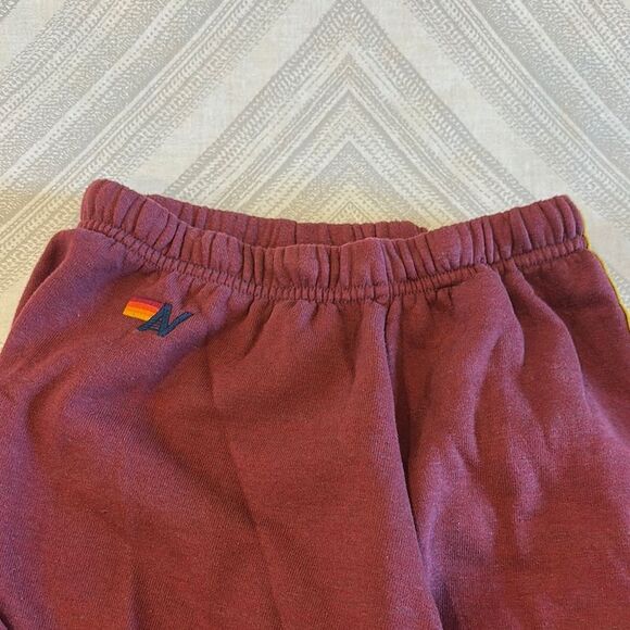 Aviator Nation Women’s Maroon Joggers with Colored Embroidered Side Stripes - XS - Picture 2 of 7